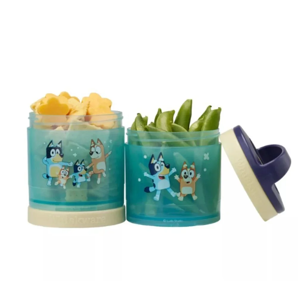Whiskware Stackable 2pc Food Storage Snack Jar - Bluey Kids Snack Container -NEW